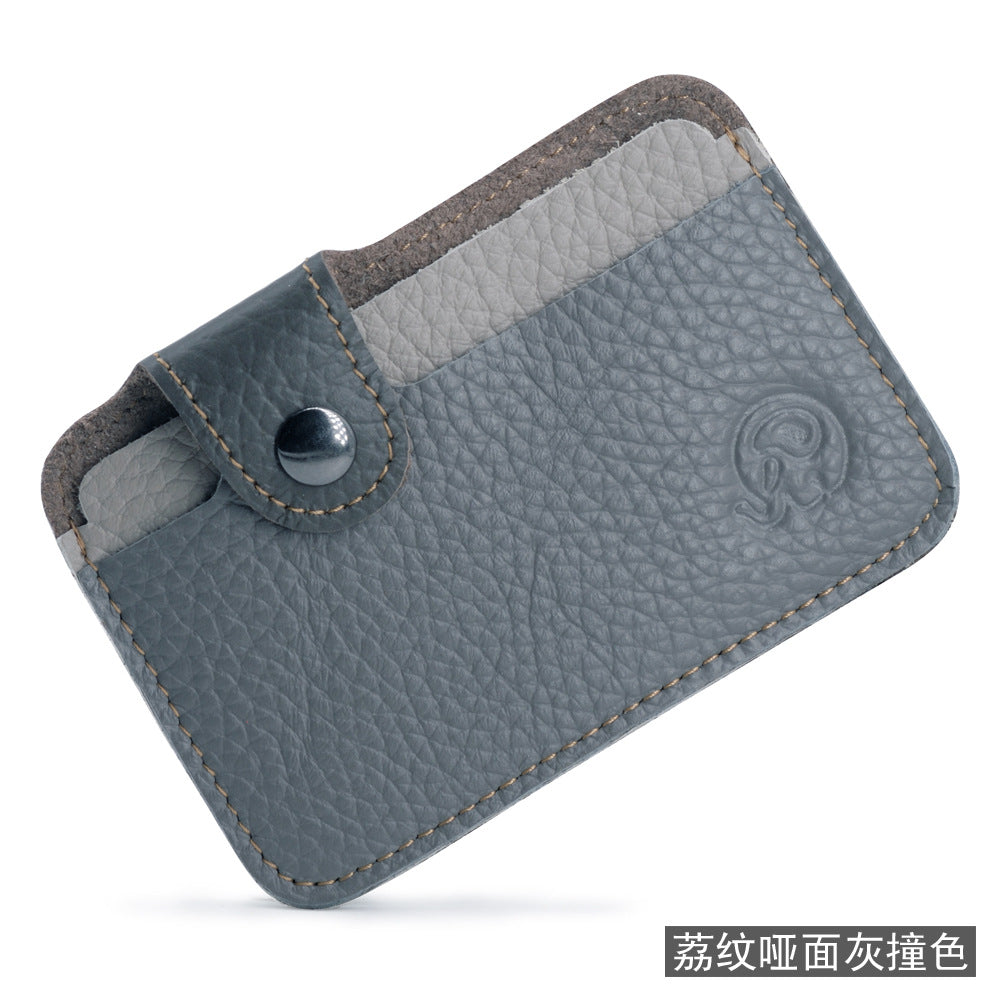 COWHIDE ROUND — Slim Card Wallet