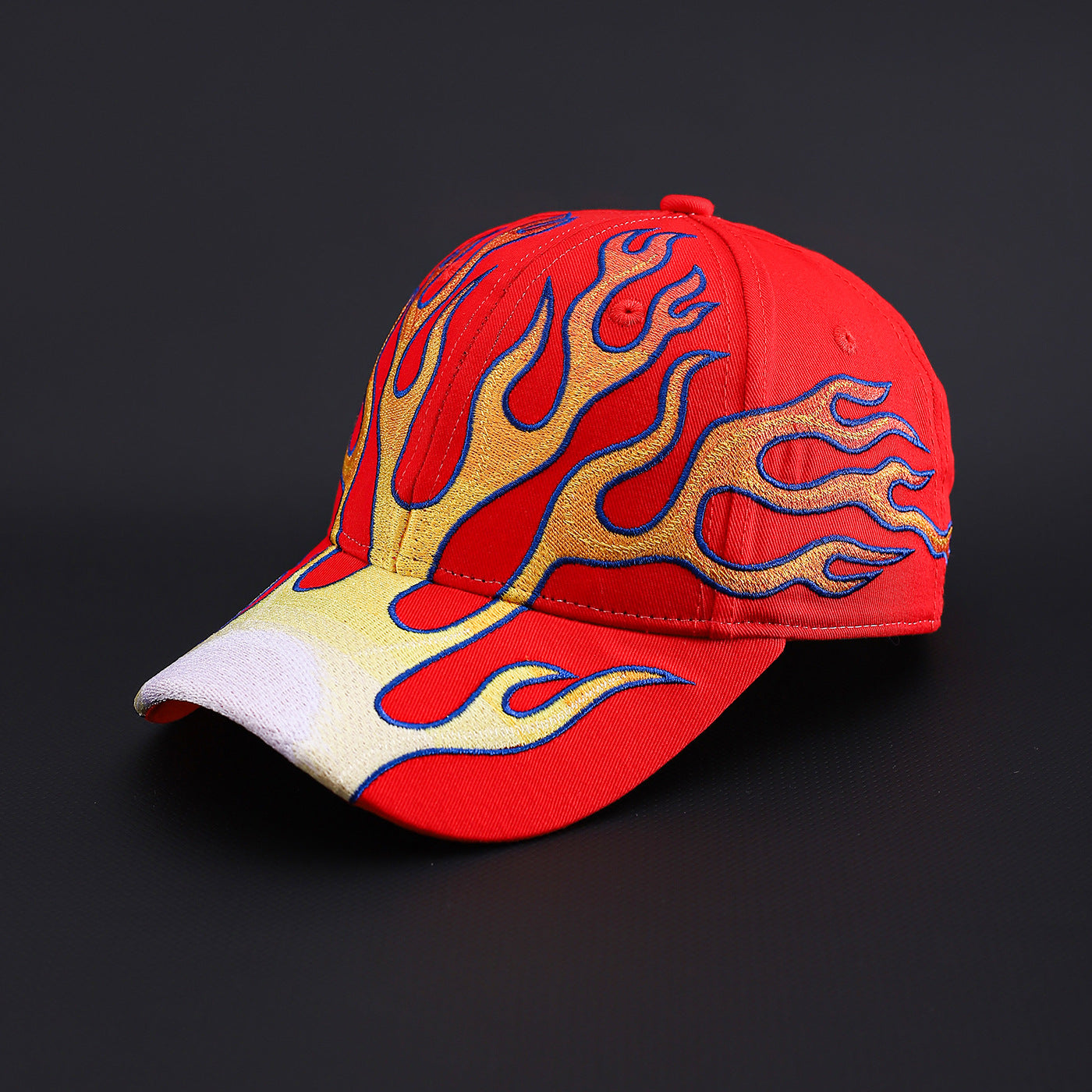 PATCHWORK CAP | Heavy Embroidery Flame Baseball Cap UAE