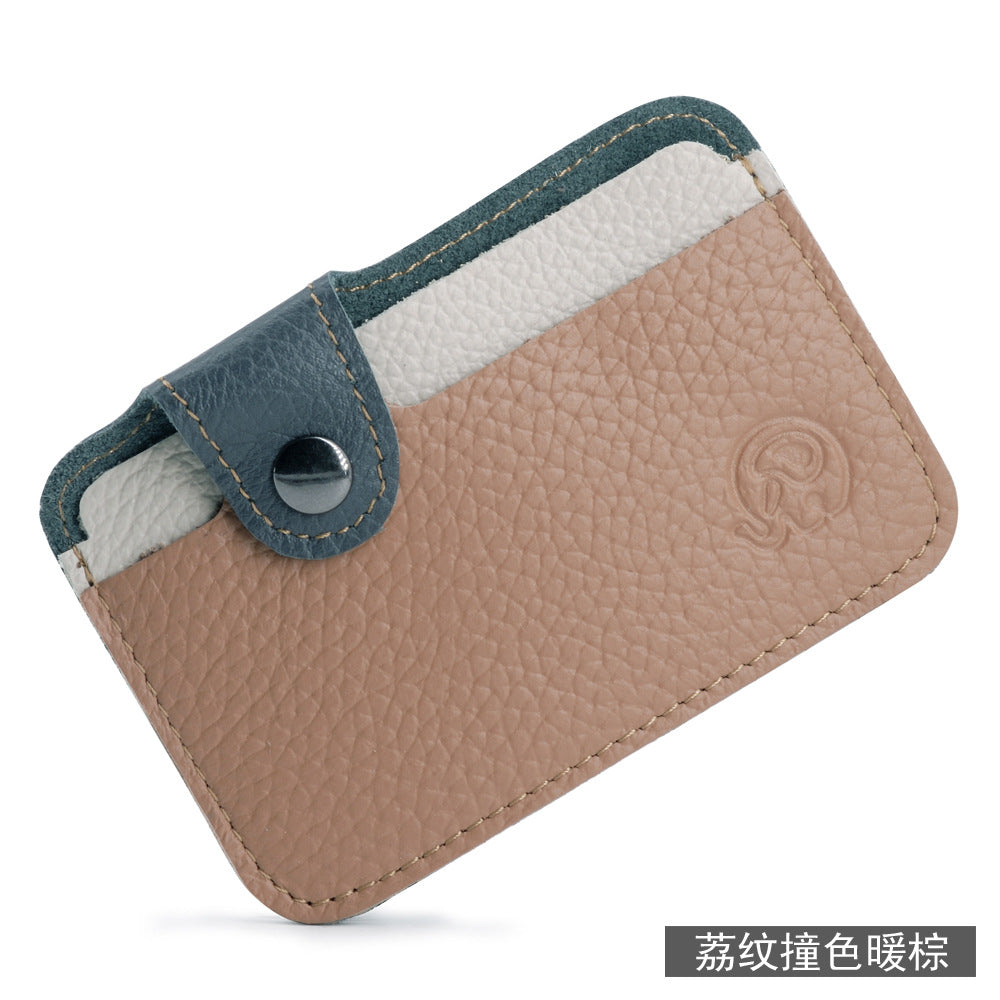 COWHIDE ROUND — Slim Card Wallet