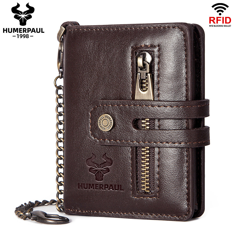 CHAIN WALLET — RFID Bifold Leather