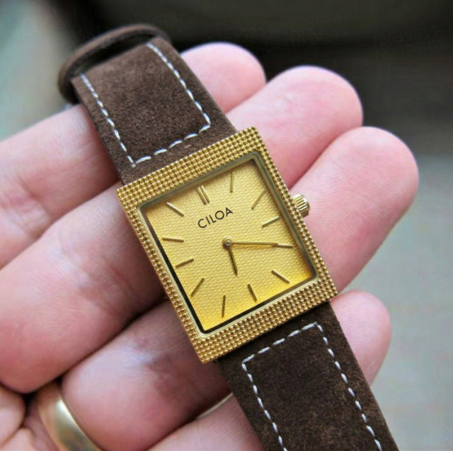 CILOA VINTAGE | Square Genuine Leather Watch UAE