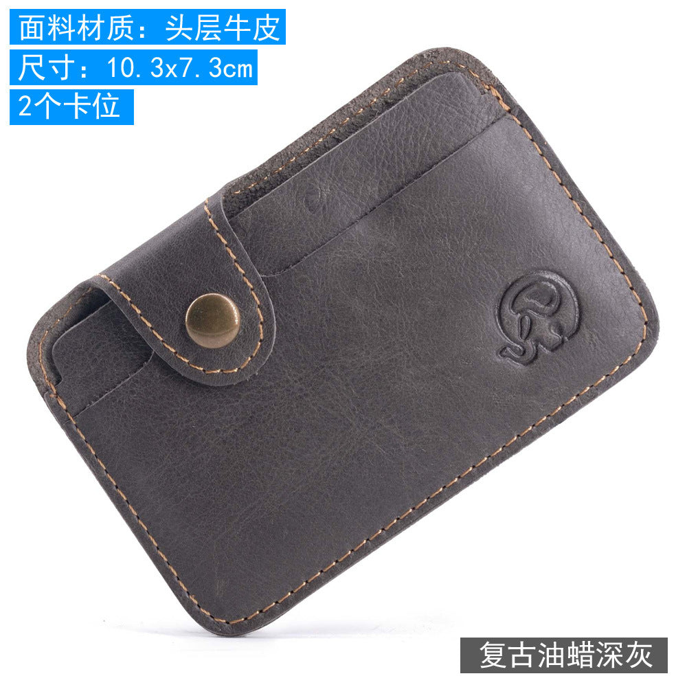 COWHIDE ROUND — Slim Card Wallet