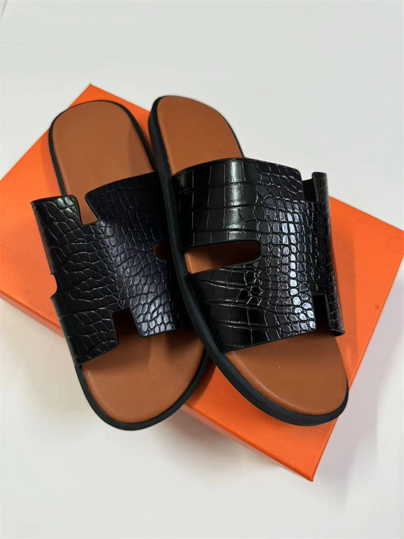 PALM SLIDE | Luxury Leather Casual Slippers UAE