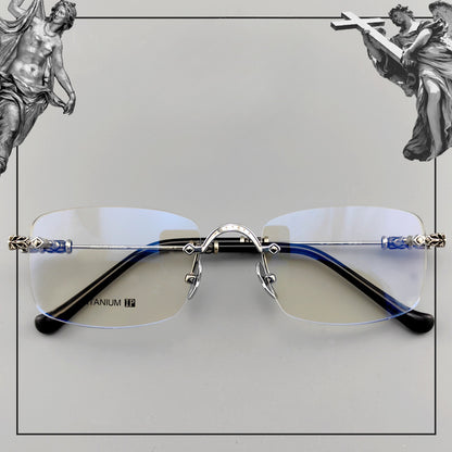 Titanium Rimless Glasses Frame Gothic