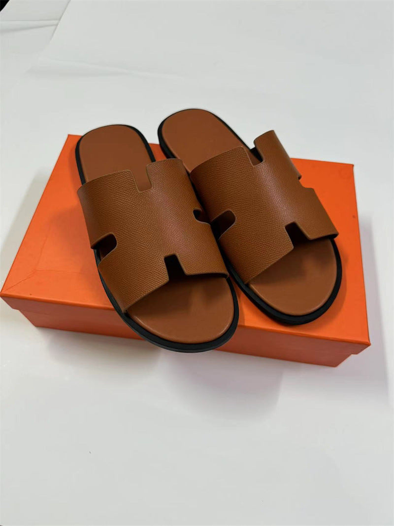PALM SLIDE | Luxury Leather Casual Slippers UAE