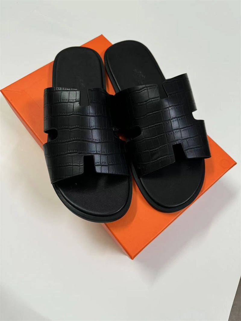 PALM SLIDE | Luxury Leather Casual Slippers UAE