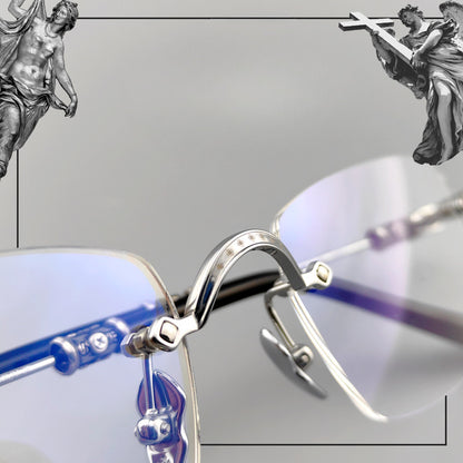 Titanium Rimless Glasses Frame Gothic