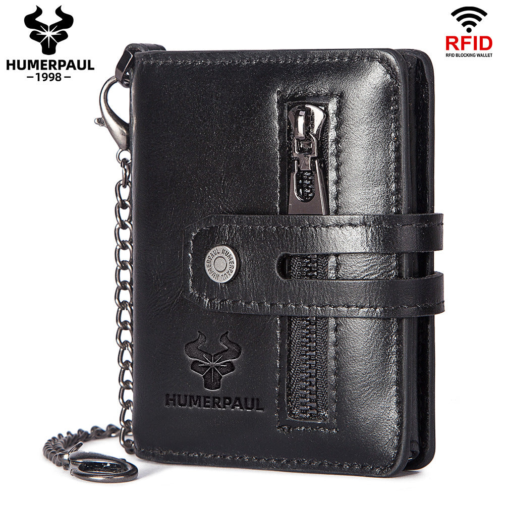 CHAIN WALLET — RFID Bifold Leather