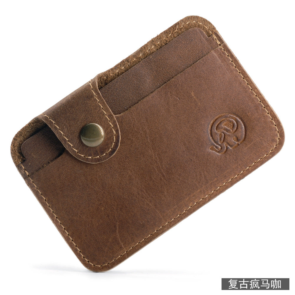 COWHIDE ROUND — Slim Card Wallet